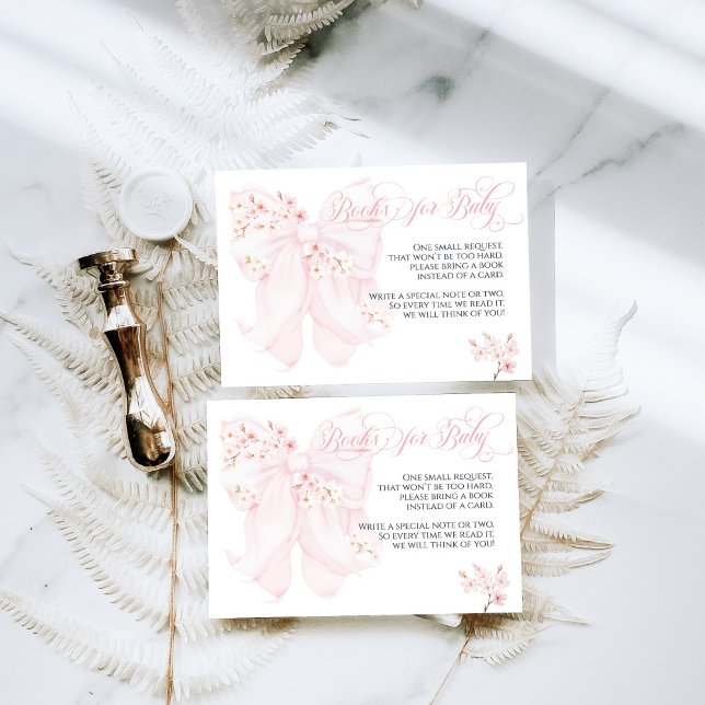 Carte D'accompagnement Bébé en fleurs Bow fleuri Baby shower fille de pri (Créateur téléchargé)