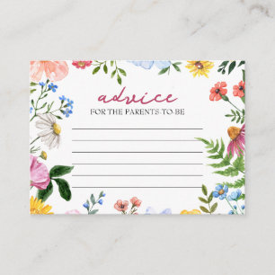 Carte D'accompagnement Bébé en fleurs Conseil pour le Baby shower des p