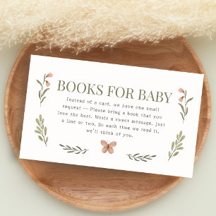 Carte D'accompagnement Bébé en fleurs Livres de douche de bébé sauvage po