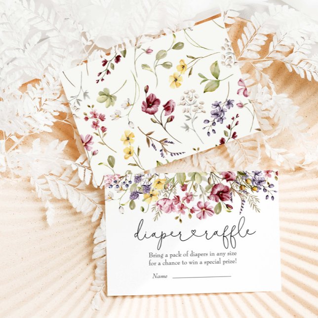 Carte D'accompagnement Bébé fleur sauvage En Fleur Douche Déchets Raffle (Créateur téléchargé)