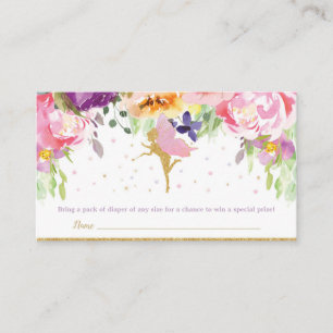 Carte D'accompagnement Bébé floral de baby shower de tombola féerique de