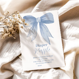 Carte D'accompagnement Bébé garçon au joli ruban à noeud bleu Raffle Lang