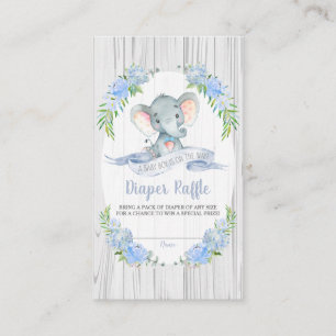 Carte D'accompagnement Bébé Garçon éléphant Baby shower de couches Raffle
