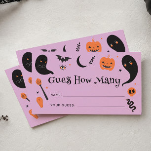 Carte D'accompagnement Bébé Halloween Violet Devine Combien Il Y A