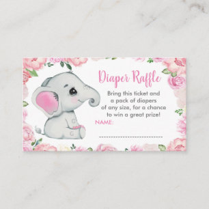 Carte D'accompagnement Bébé mou Elephant billet de tombola, rose
