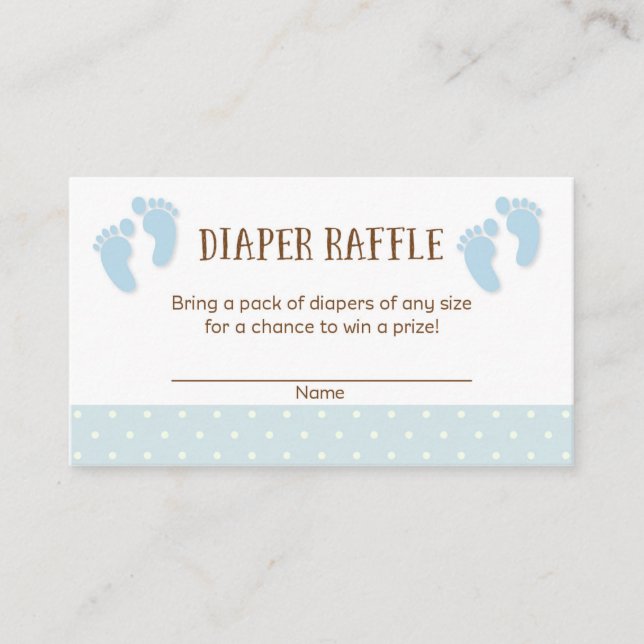Carte D'accompagnement Bébé Pieds Baby shower Déchets Raffle Billets (Devant)