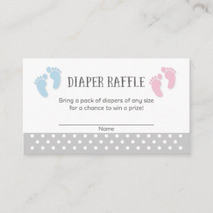 Carte D'accompagnement Bébé Pieds Baby shower Déchets Raffle Billets