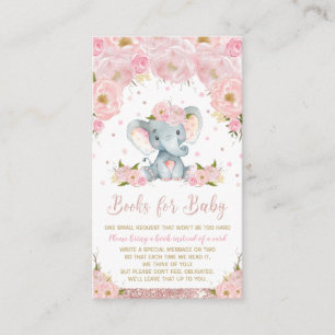 Carte D'accompagnement Bébé Rose Fleurs d'Éléphant Cérémonie de Remise de