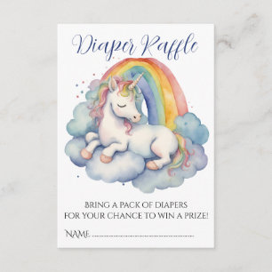 Carte D'accompagnement Bébé Unicorn garçon Baby shower de couches Raffle