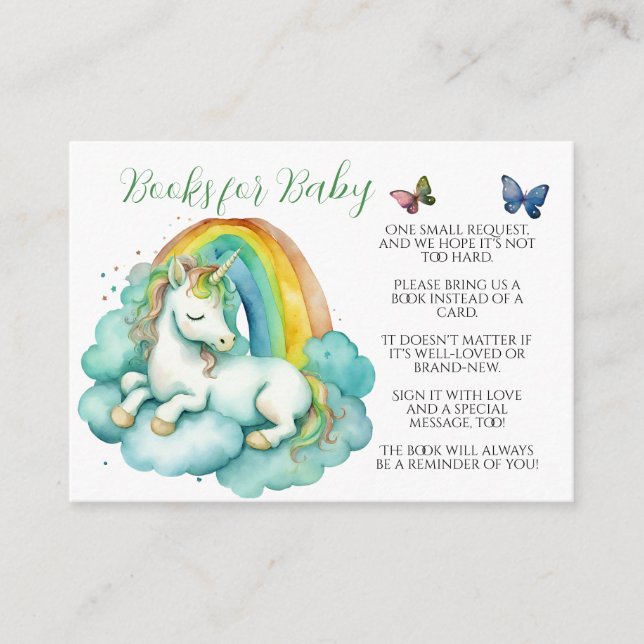 Carte D'accompagnement Bébé Unicorn Genre Neutral Livres pour Bébé (Devant)