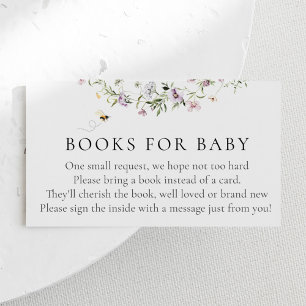 Carte D'accompagnement Bee Lavender Livres Fleurs sauvages pour bébé