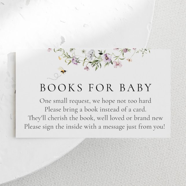 Carte D'accompagnement Bee Lavender Livres Fleurs sauvages pour bébé (Créateur téléchargé)