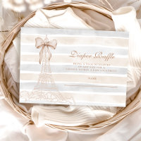 Beige Bow Bonjour Bebe Baby shower Diapper Raffe