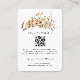 Carte D'accompagnement Beige Wild Flowers Wedding Enclosure Card