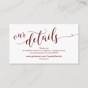 Carte D'accompagnement Belle Bourgogne, Mariage Détails du site