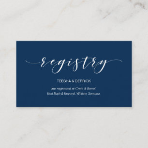 Carte D'accompagnement Belle Elégance, Bleu de marine, Registre Mariage