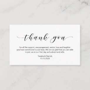 Carte D'accompagnement Belle Elégance, en noir, Merci Mariage