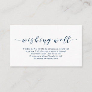 Carte D'accompagnement Belle Elegant, en Marine, Mariage Wishing Well