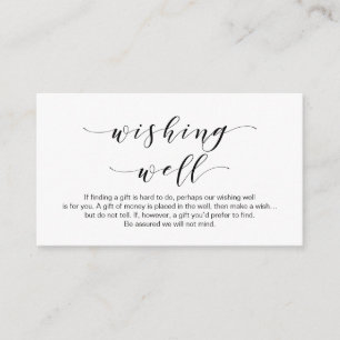 Carte D'accompagnement Belle Elégante, en Noir, Mariage Wishing well