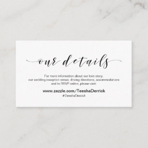 Carte D'accompagnement Belle élégante, Noire, Nos Détails Mariages