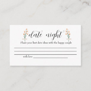 Carte D'accompagnement Belle Fleur sauvage rose Date idées de nuit. Date