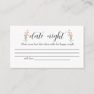 Carte D'accompagnement Belle Fleur sauvage rose Date idées de nuit. Date