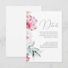 Carte D'accompagnement Belle Floral Mariage Détails Blanc