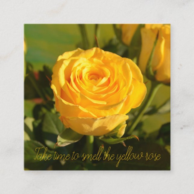 Carte D'accompagnement Belle Rose Jaune Photo Personnalisée (Devant)