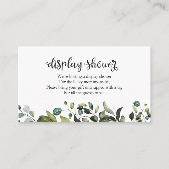 Carte D'accompagnement Belle verdure Baby shower d'automne avec douche (Devant)