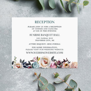 Carte D'accompagnement Belles fleurs Floral Spring Pastel Turquoise