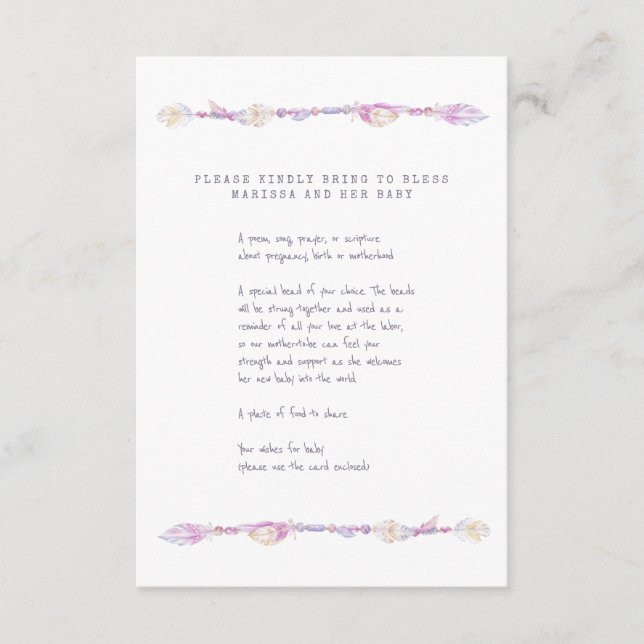 Carte D'accompagnement Bénédiction de la mère (Devant)