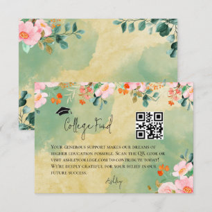 Carte D'accompagnement Beown rose floral fonds de graduation
