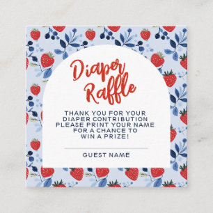Carte D'accompagnement Berry Sweet Baby shower Raffle de couche