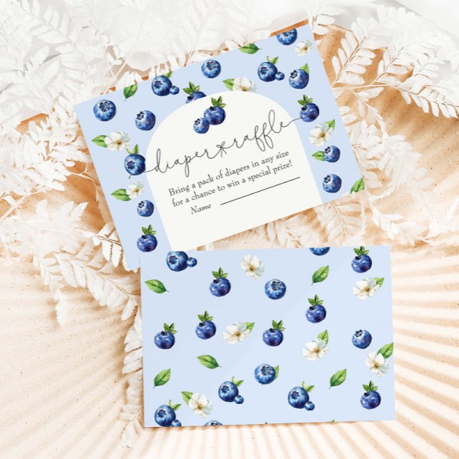 Carte D'accompagnement Berry Sweet Blueberry Baby shower Déchets Raffin (Créateur téléchargé)