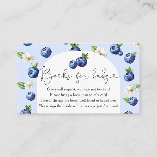 Carte D'accompagnement Berry Sweet Blueberry Baby showers Livres Pour Béb (Devant)