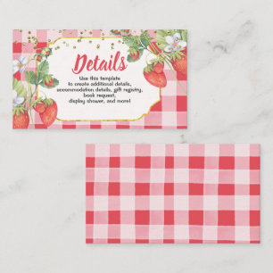 Carte D'accompagnement Berry Sweet Strawberry Détails de l'anniversaire