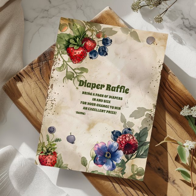 Carte D'accompagnement Berry vintage Fromage Diapper de baies sauvages su (Créateur téléchargé)