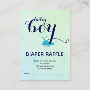 Carte D'accompagnement Béton bleu marine Déchets Baby shower Raffle