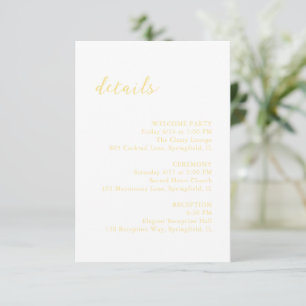 Carte D'accompagnement Beurre de script gras Mariage élégant Jaune