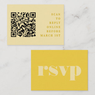 Carte D'accompagnement Beurre jaune simple Mariage QR Code RSVP