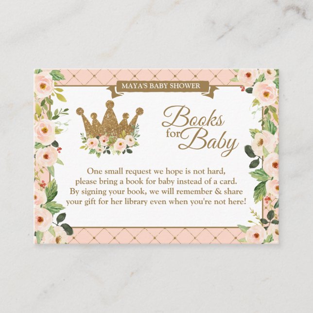 Carte D'accompagnement Bibliothèque pour bébés de la petite princesse Blu (Devant)