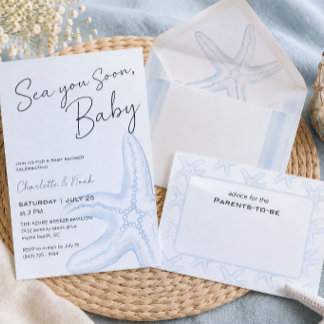 Carte D'accompagnement Bientôt de retour à la mer Shower de bébé