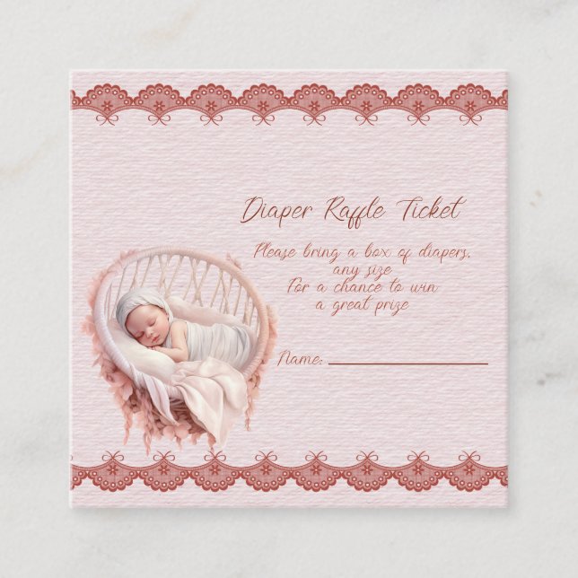 Carte D'accompagnement Bienvenue dans un Billet bébé fille Douche Déchets (Devant)