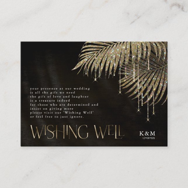 Carte D'accompagnement Bijoux Palm Leaf Wishing Well V2 Gold ID830 (Devant)