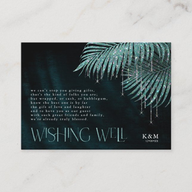 Carte D'accompagnement Bijoux Palm Leaf Wishing Well V3 Turquoise ID830 (Devant)