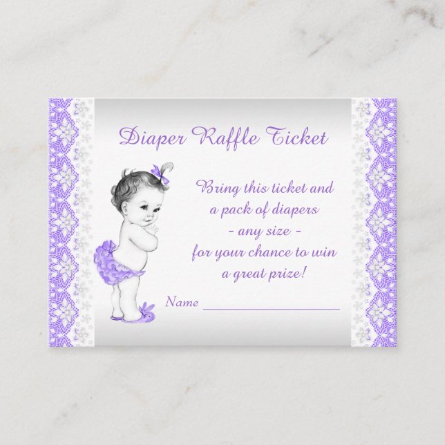 Carte D'accompagnement Billet adorable Bébé Fille Purple Dépouileuse Raff (Devant)