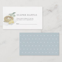 Billet Baby shower bleu nid d'oiseaux
