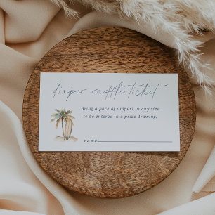 Carte D'accompagnement Billet Baby shower  de couches de Surf côtier