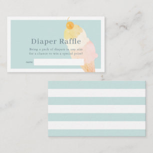 Carte D'accompagnement Billet Baby shower de crème glacée bleue