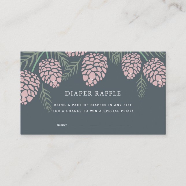Carte D'accompagnement Billet Baby shower de la Marine Pine Cone (Devant)